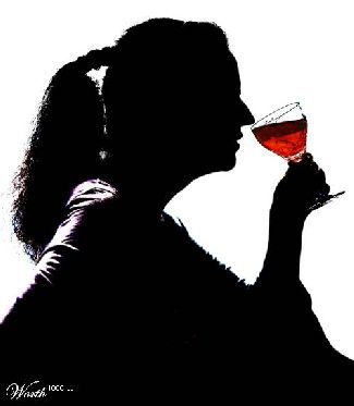woman sipping wine